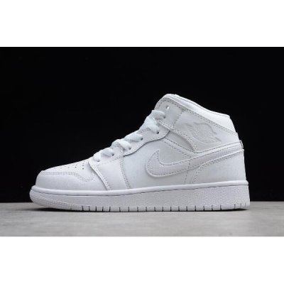 Nike Bayan Air Jordan 1 Mid Gs Beyaz / Platini Basketbol Ayakkabısı Türkiye - EI4BMMGS